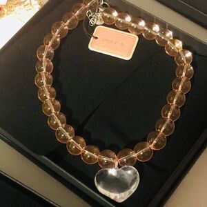 Piper K Beaded Necklace with Heart Pendant